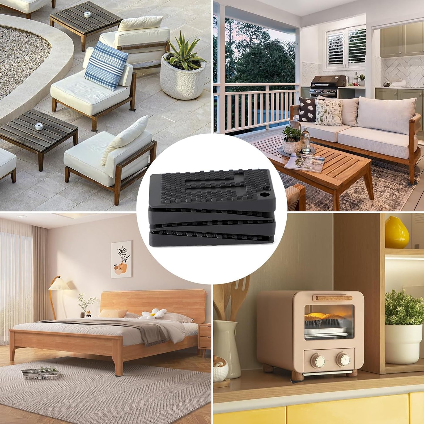 40 Pack Furniture Levelers Pads, Flexible Rubber Table Leveling Shims for Home Improvement - Level Wedges,Cabinet Shims、Chair Shims、Table Leg Leveler, Waterproof Non-Slip, Stackable