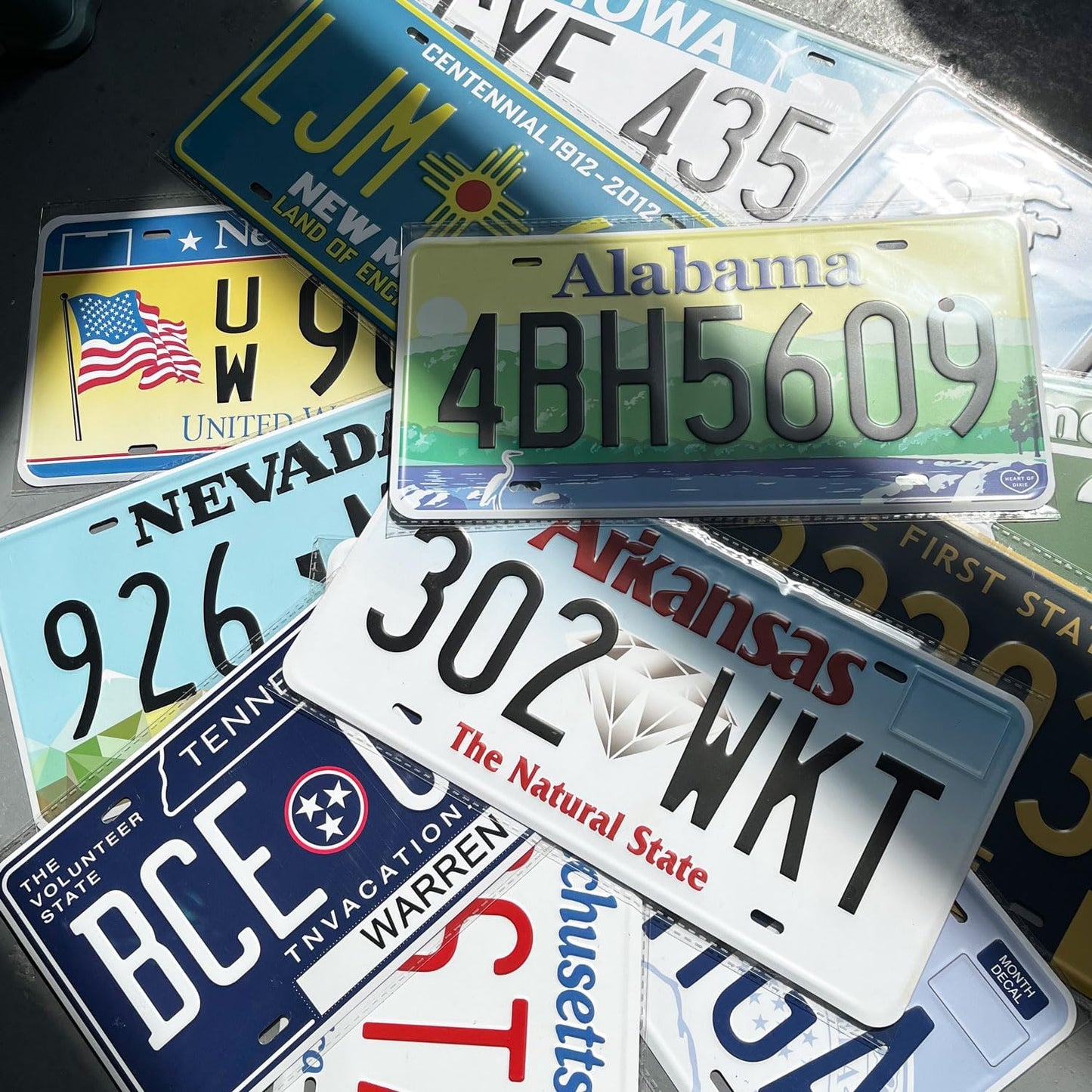 Assorted Replica License Plates, Prop Number Tags, Man Cave Garage Bar Decor, 6x12 inches (10 pcs)