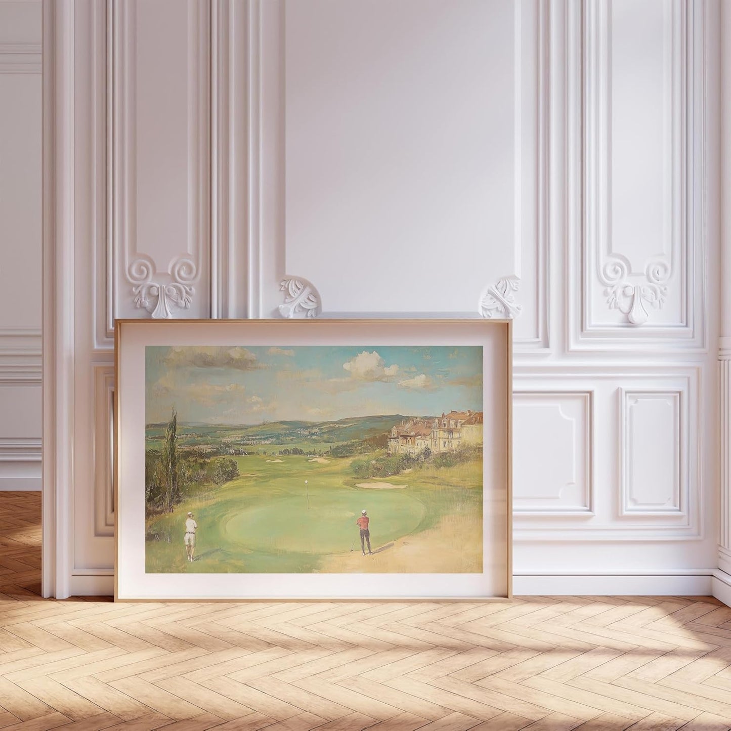 Vintage Golf Course Premium Giclee Fine Art Prints - Antique Style Golf Course Painting Posters, Golf Wall Art, Aesthetic Golfing Poster for Home Office Decor, Ready to Frame