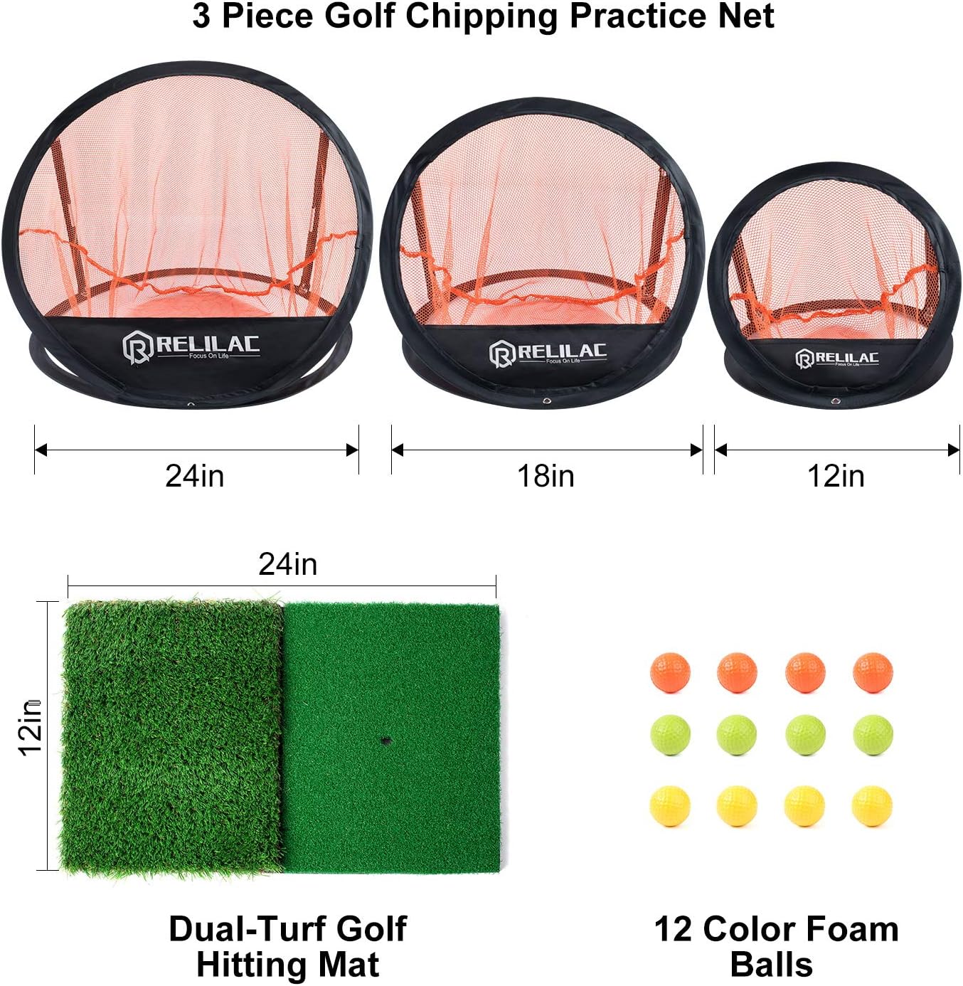 Pop Up Golf Chipping Practice Net Set - Indoor/Outdoor Golfing Target Accessories for Golf Practice - Improve Your Short Game - Gifts for Men, Dad, Mom, Husband, Women, Kid, Golfers