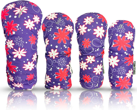 Taboo Fashions Resort Collection Golf Club Covers for Women - Numbered Golf Headcovers Set for Driver, Fairway and Hybrid Clubs - Weather Resistant, Pack of 4