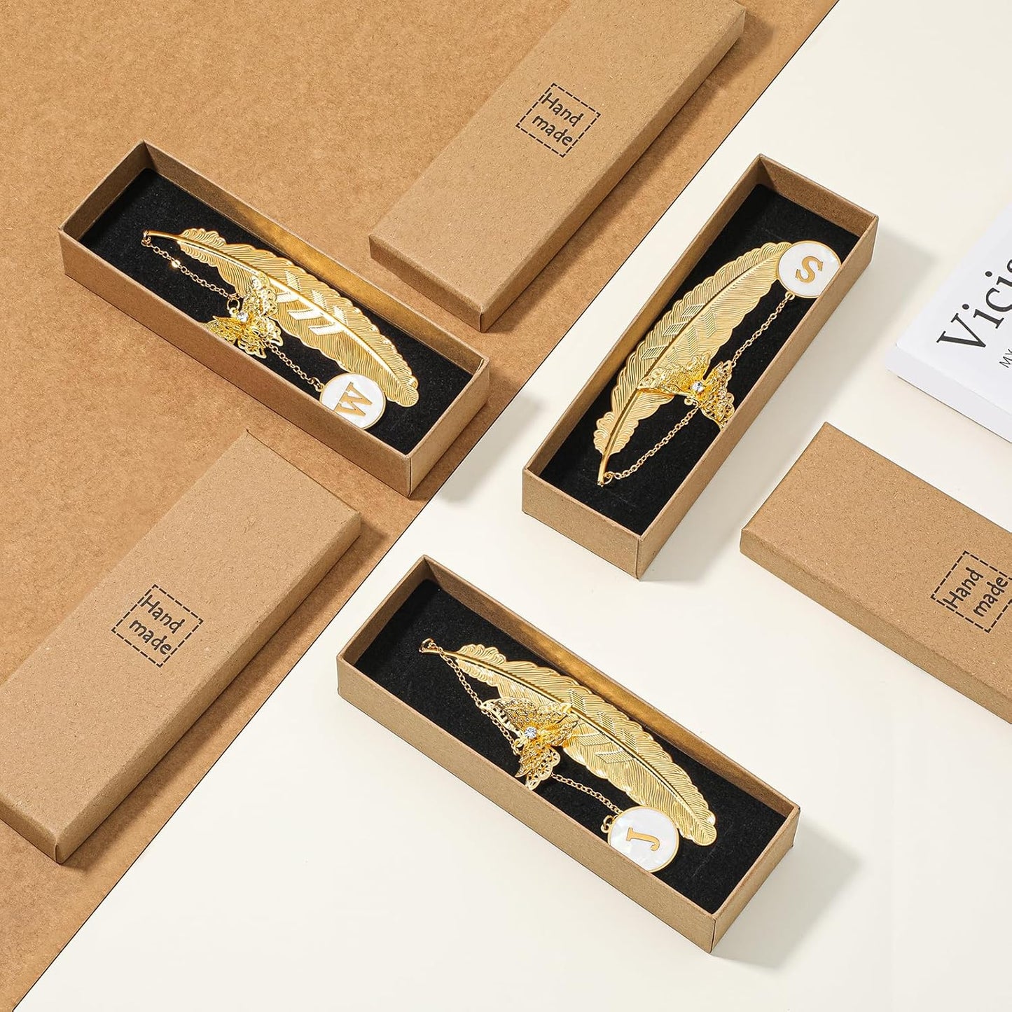 Personalized Initial Metal Butterfly Feather Bookmark for Women Girls Readers Book Lover Birthday Gifts for Women Her Teacher Girlfriend Wife Mom Sister Friend Daughter(R)