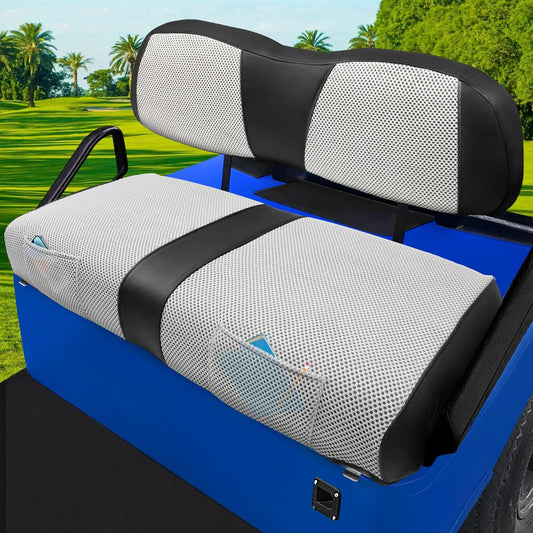 Golf Cart Seat Covers For Club Car DS Seat Cover OEM Front,Breathable Fabric and Leather Front Seat Cover Like Gloves,Full Wrap-Around Design of Club Car DS (2000 to Up) Golf Cart Front Seat Cover