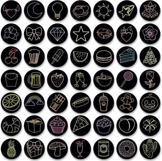 MORCART 54Pcs Emoji Refrigerator Magnets Fridge Magnets for Locker Whiteboard - Neon Magnets Funny Magnets for School Home Kitchen Office Party Gift for Family and Friend EM-025