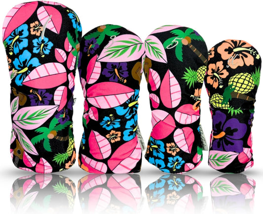 Taboo Fashions Resort Collection Golf Club Covers for Women - Numbered Golf Headcovers Set for Driver, Fairway and Hybrid Clubs - Weather Resistant, Pack of 4