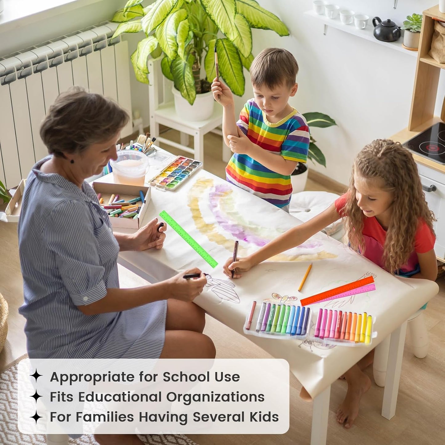 32PCS Colorful Plastic Ruler 12 Inch with Centimeter and Millimeter, Transparent Assorted Color Metric Rulers Bulk Measuring Drawing Tool Home Office Supplies