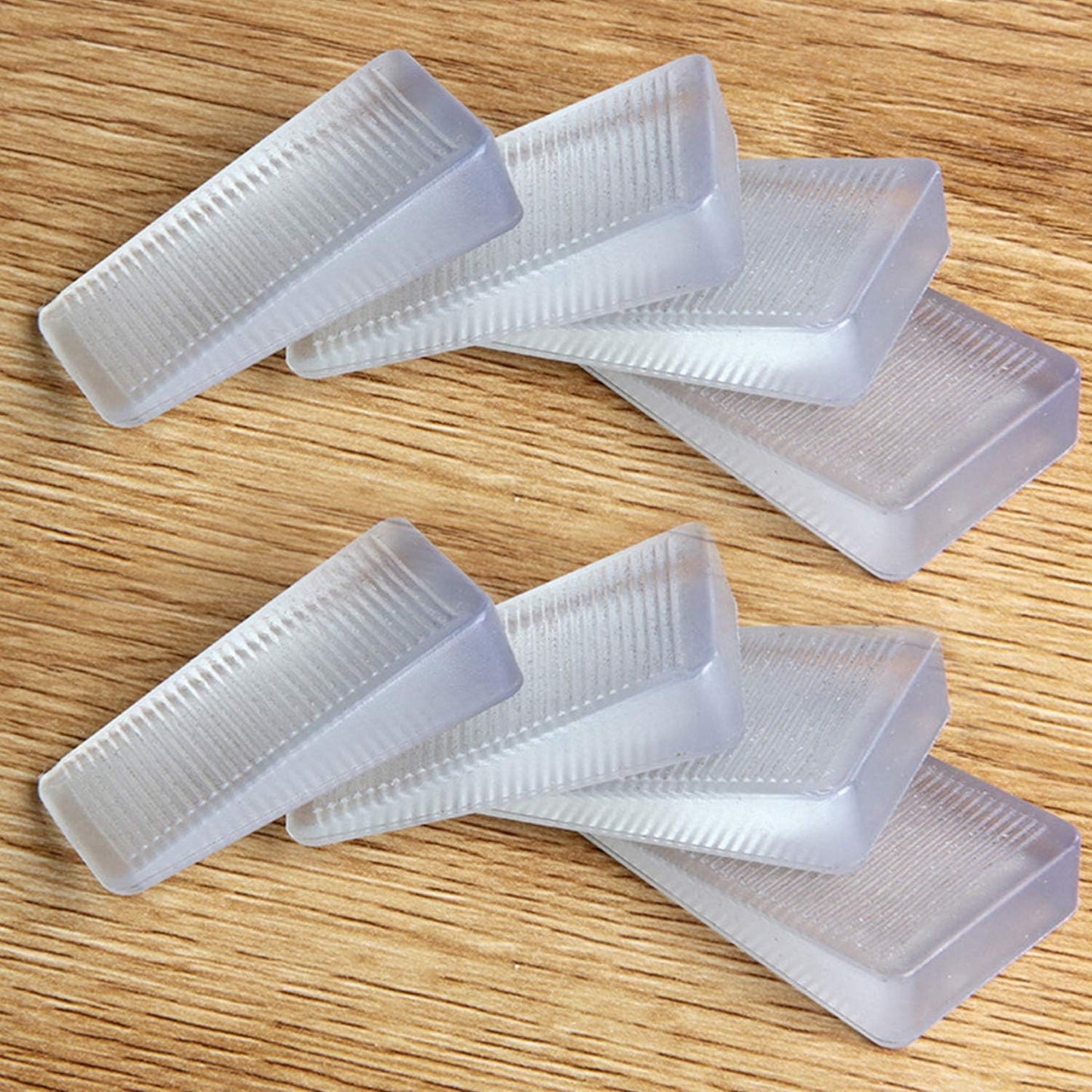 8 Pcs Clear Shims, Shims for Leveling Furniture, Trimmable Hard Wedges Table Shims, Plastic Wedge Toilet Shim, Furniture Leveler Wedges, Rubber Texture, Perfect for Level Uneven Doors, Floors