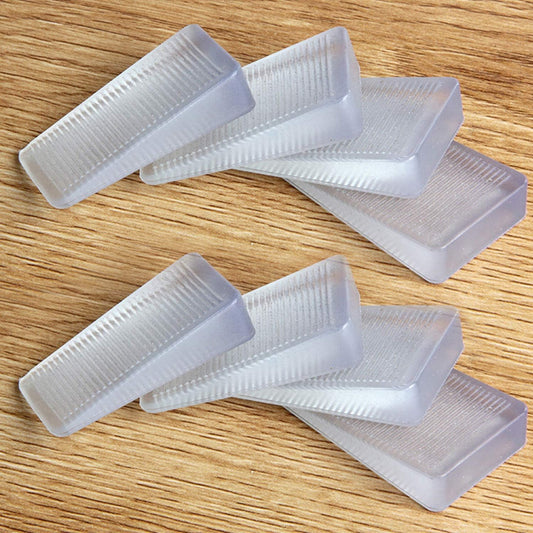 8 Pcs Clear Shims, Shims for Leveling Furniture, Trimmable Hard Wedges Table Shims, Plastic Wedge Toilet Shim, Furniture Leveler Wedges, Rubber Texture, Perfect for Level Uneven Doors, Floors