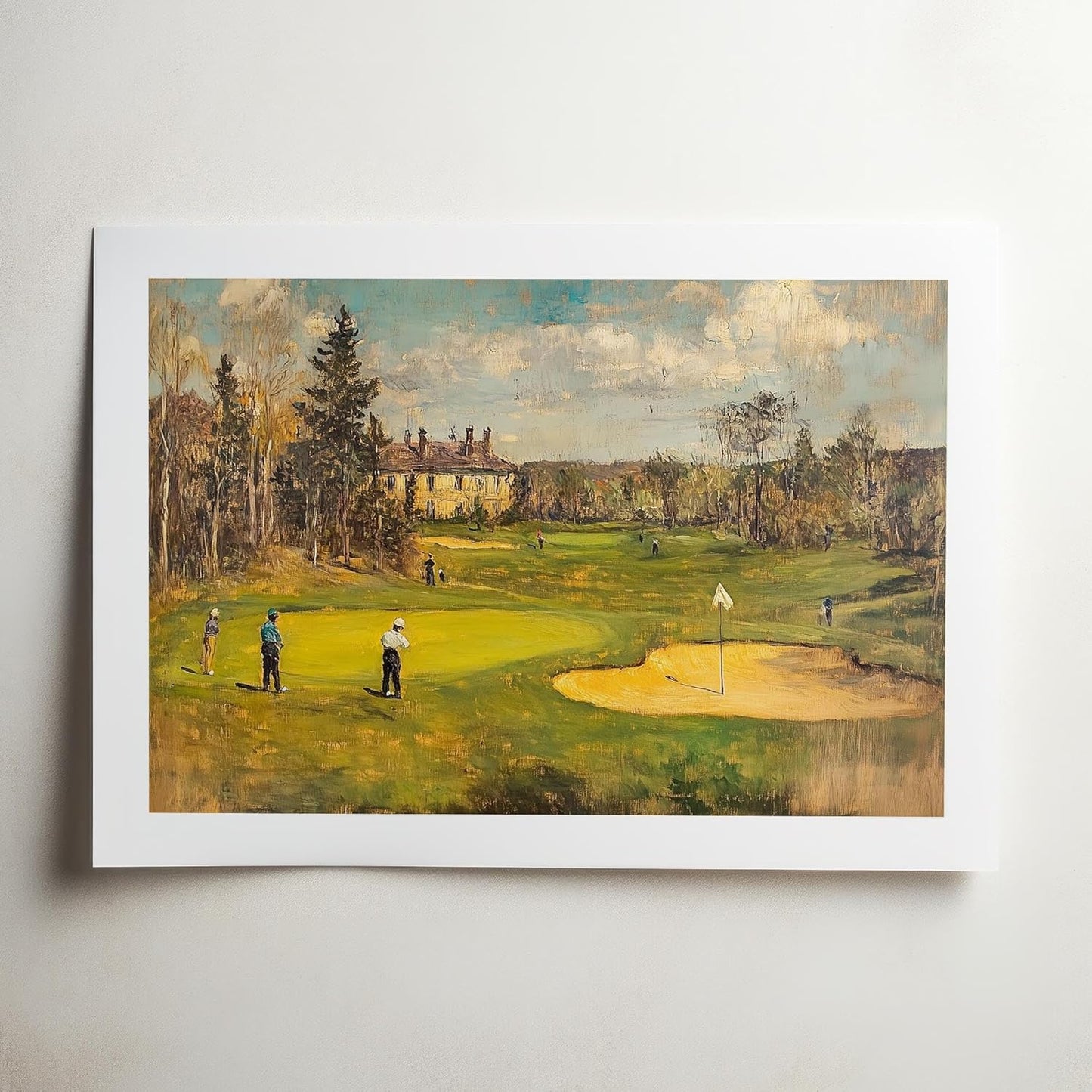 Vintage Golf Course Premium Giclee Fine Art Prints - Antique Style Golf Course Painting Posters, Golf Wall Art, Aesthetic Golfing Poster for Home Office Decor, Ready to Frame