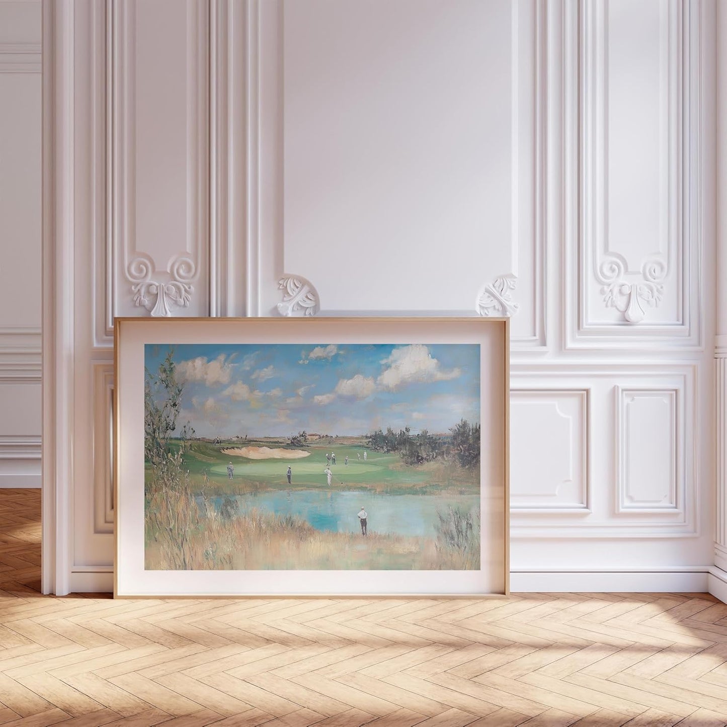 Vintage Golf Course Premium Giclee Fine Art Prints - Antique Style Golf Course Painting Posters, Golf Wall Art, Aesthetic Golfing Poster for Home Office Decor, Ready to Frame