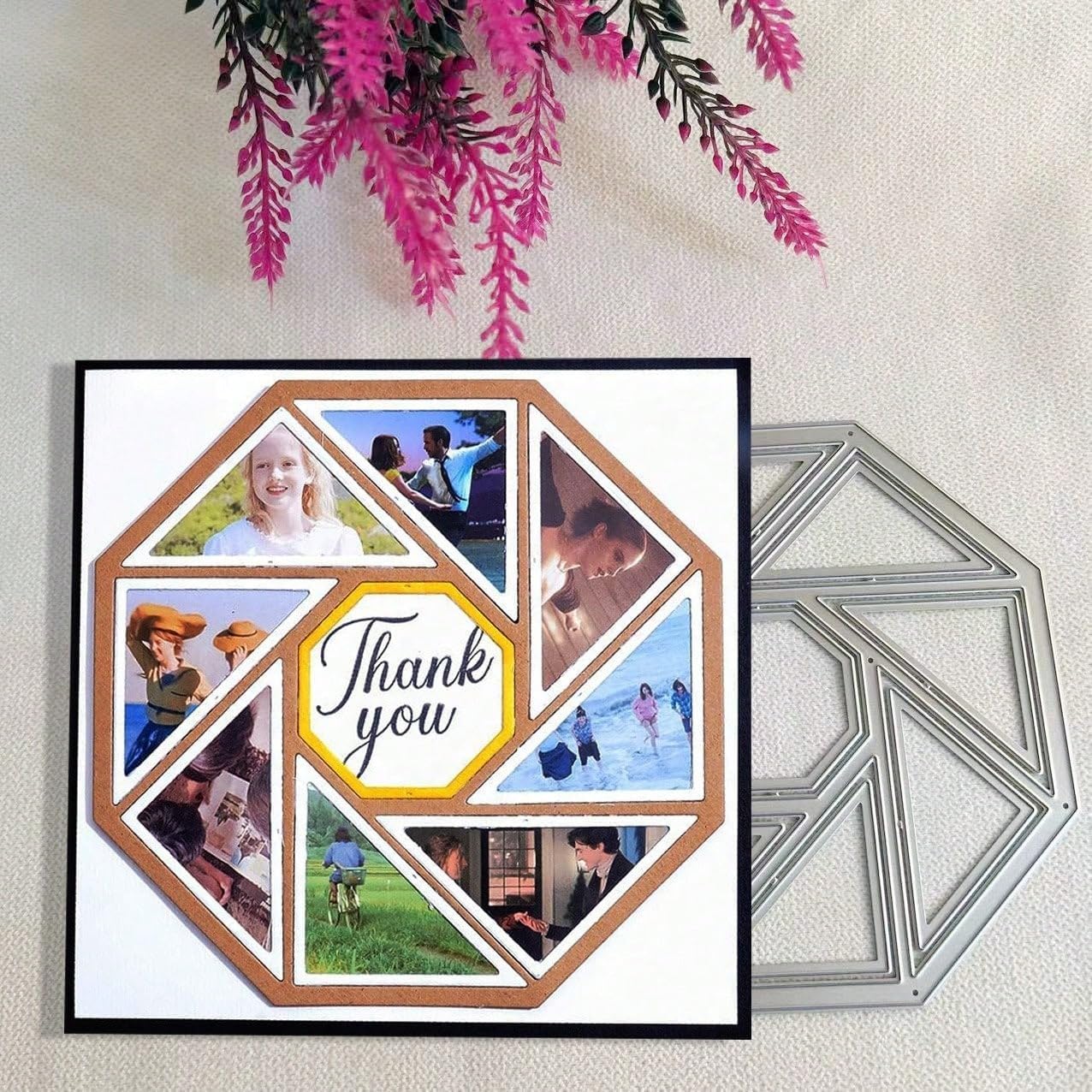 Metal Cutting Die for Scrapbooking - Cut Stencils for DIY Scrapbook Photo Album Decorative Paper Card, Card Making Supplies & Crafting Die Cut (Octagonal Frame 4.7 x 4.7 in)
