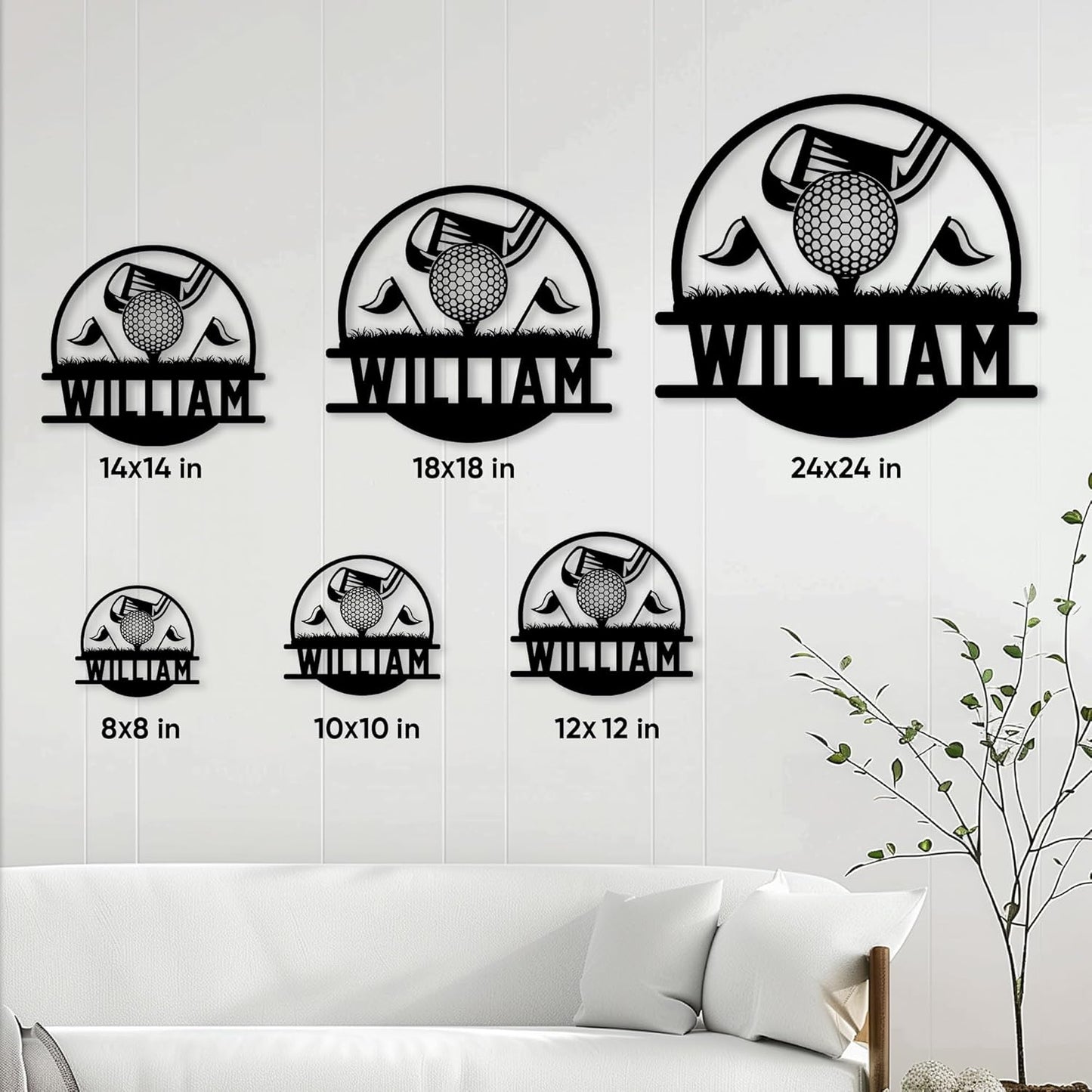 Personalized Golf Metal Sign – Custom Golfer Name Wall, Fence, Yard, Porch, Patio, Home, Office, or Clubhouse Decor – Gifts for Dad, Mom, Husband, Wife, Son, Daughter on Birthday or Holiday