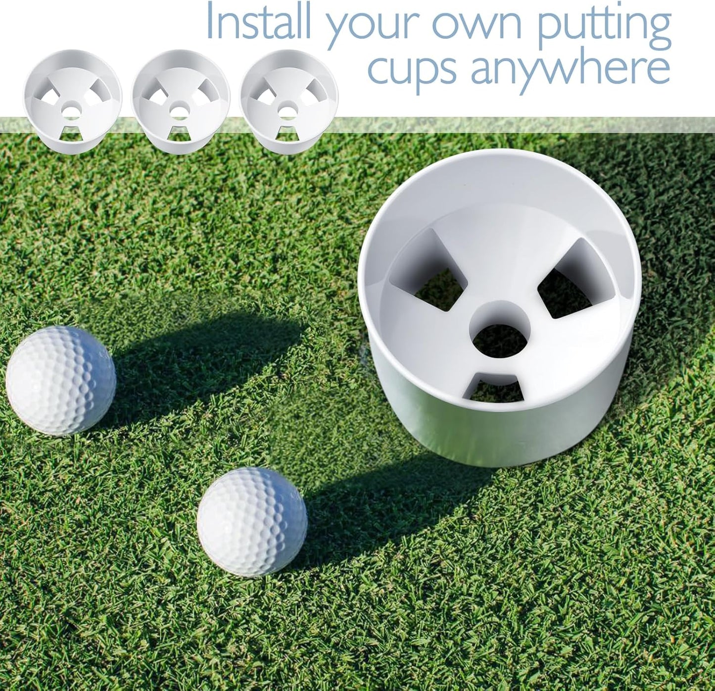 12 Pcs Golf Hole Cup ABS Plastic Golf Putting Green Practice Cup for Outdoor Backyard