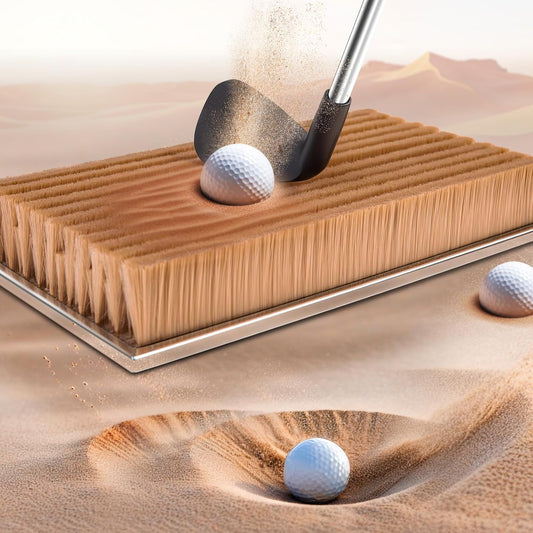 Bunker Practice Mat - Simulates Real Golf Course Bunker, Stainless Steel Base for Stable Indoor Golf Simulator Practice