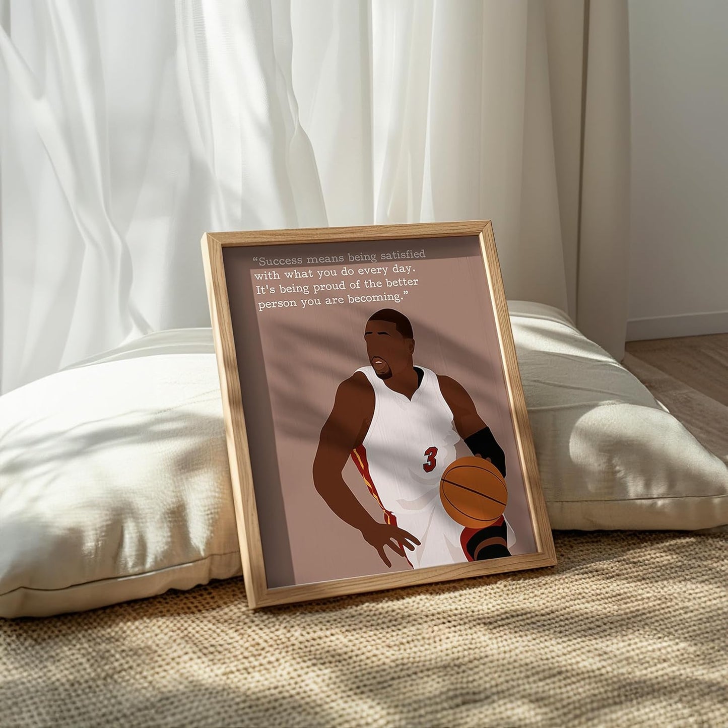 LOLUIS Motivational Basketball Superstar Hand-Drawn Artwork Sport Quote Wall Art Decorations (Unframed 8"x10", Basketball Player 11)