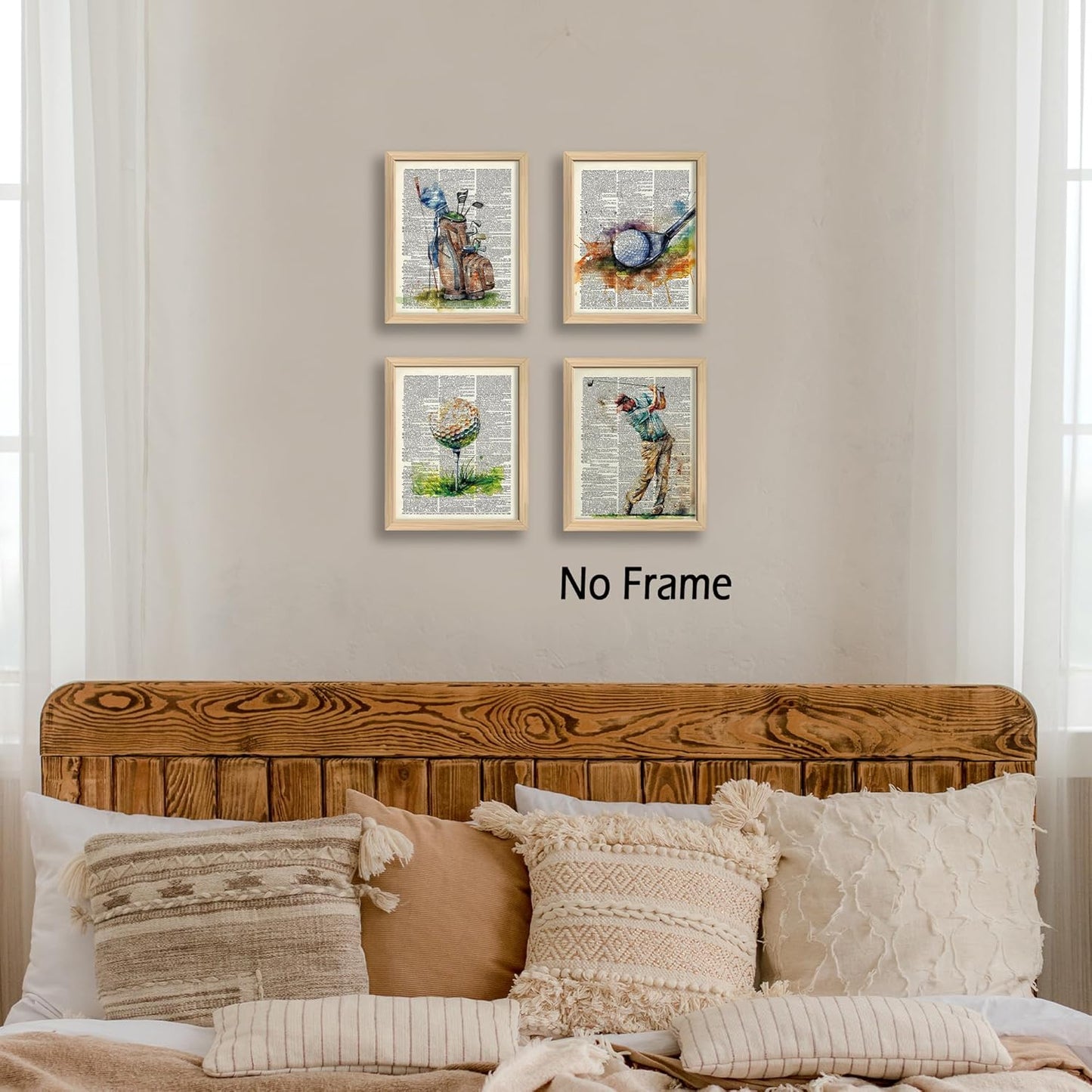 KSDUT Retro Golf Wall Decor Art Set of 4 - Vintage Artwork Poster Prints Gym Club Wall Decor Golf Gifts Wall Art for Office Games Sports Room Decorations - 8"x10" Unframed