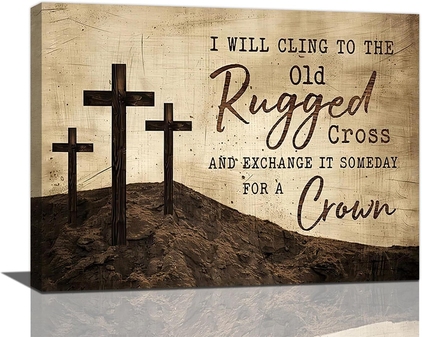 Christian Wall Art, Cross Pictures Wall Decor Religious Canvas Prints Framed Artwork Paintings Poster Home Office Decorations For Bathroom Bedroom Living Room Kitchen 16l X 12w