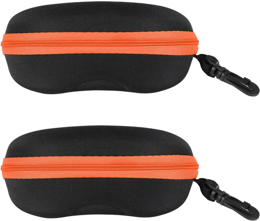 INNOLIFE Zipper Hard Shell Sunglasses Cases, Portable Travel Eyeglasses Cases with Plastic Hook for Men Women