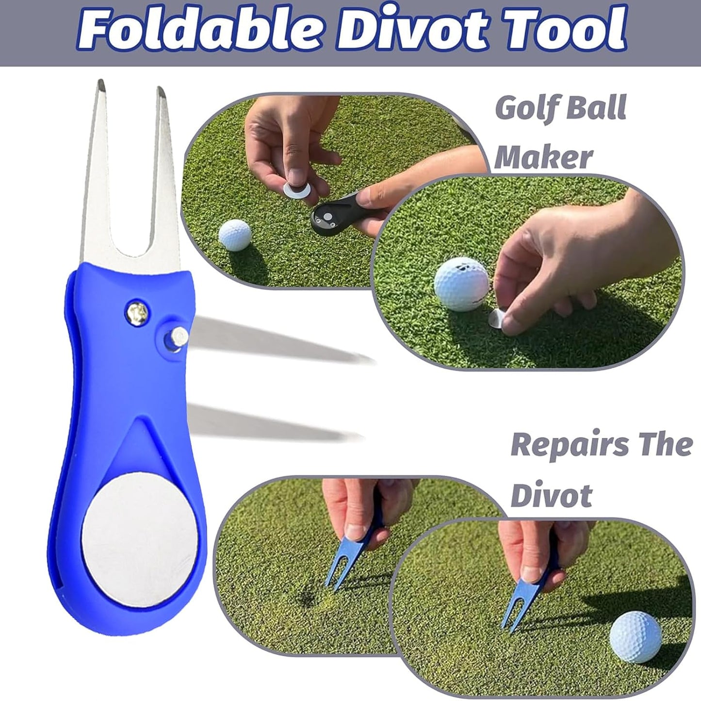 11 Pcs Golf Accessories Kit, Include Golf Tees Golf Towel Golf Ball Bag with Hook Cleaner Brush Golf Ball Marker Golf Divot Tool Golf Score Counter