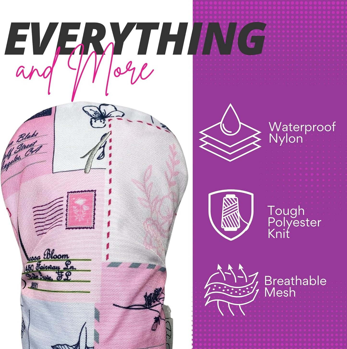 Taboo Fashions Resort Collection Golf Club Covers for Women - Numbered Golf Headcovers Set for Driver, Fairway and Hybrid Clubs - Weather Resistant, Pack of 4