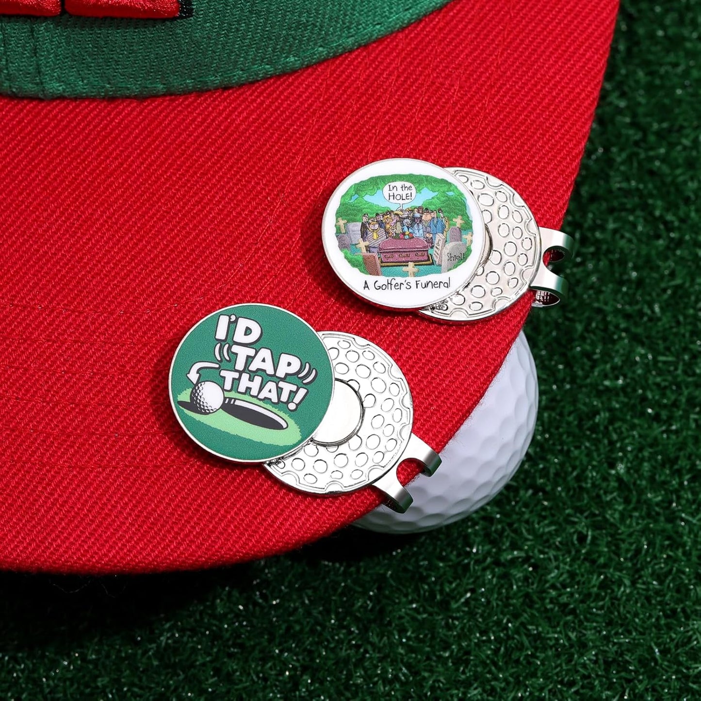 Funny Ball Marker Hat Clip, Magnetic Enamel Golf Ball Markers for Putting Green, Golf Ball Marker with Magnetic Hat Clip, Unique Gift for Golf Lovers