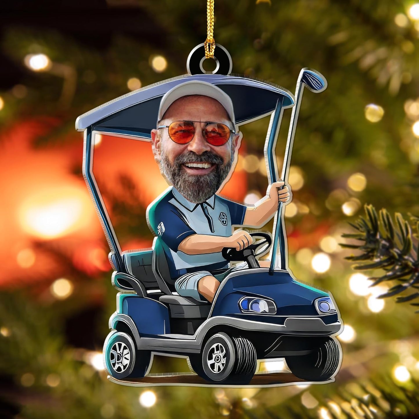 Custom Photo Golf Ornament 2025, Personalized Picture Golfer Ornament, Customize Acrylic Ornaments for Christmas Tree, Gifts for Golf Lover