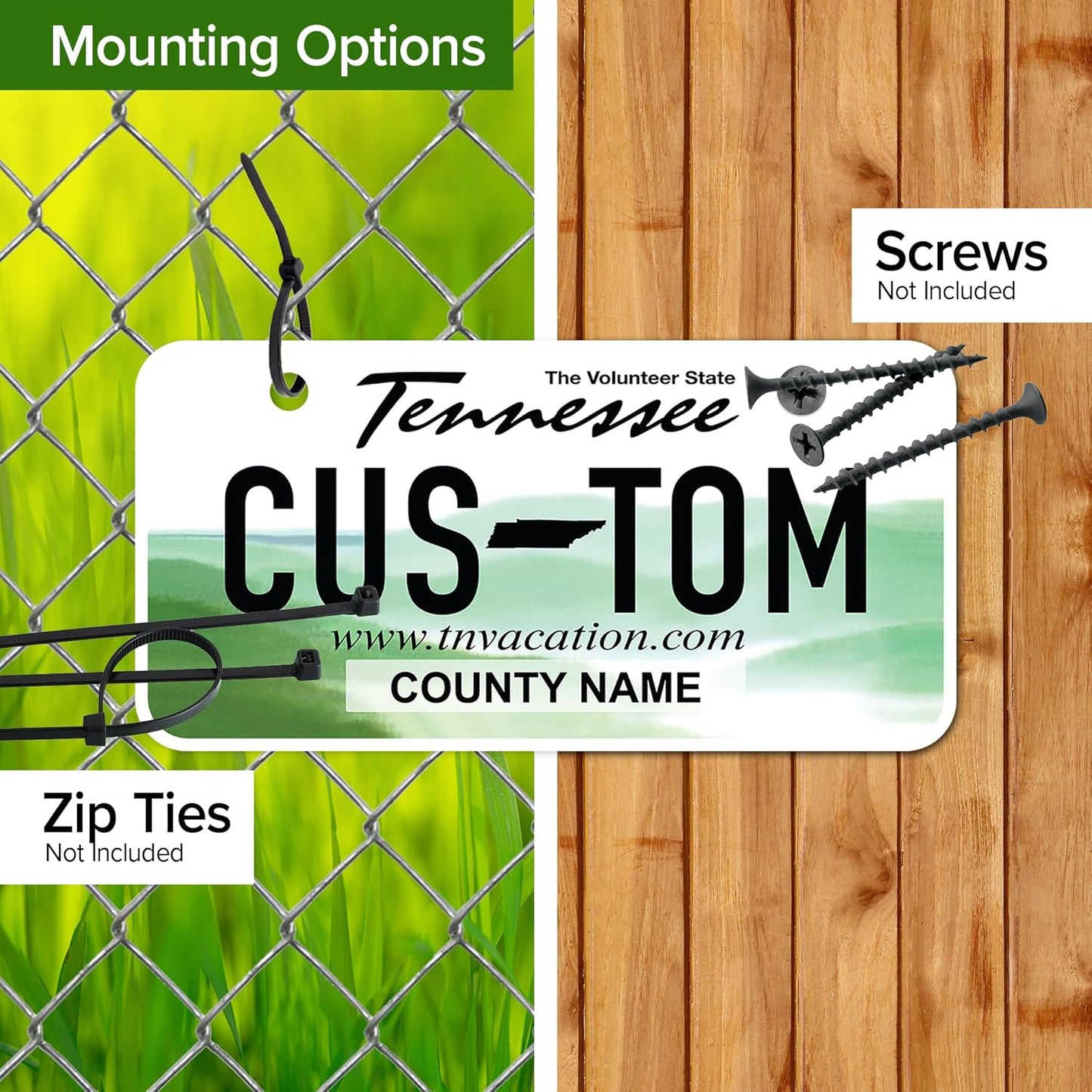 Mini License Plates, Personalized License Plates, Custom for Car, Bikes, ATV, Kids Car, Golf Cart, Jeep, 2x4 Inch, Rust-Free Fade Resistant Aluminum, USA Made by My Sign Center (Tennessee)