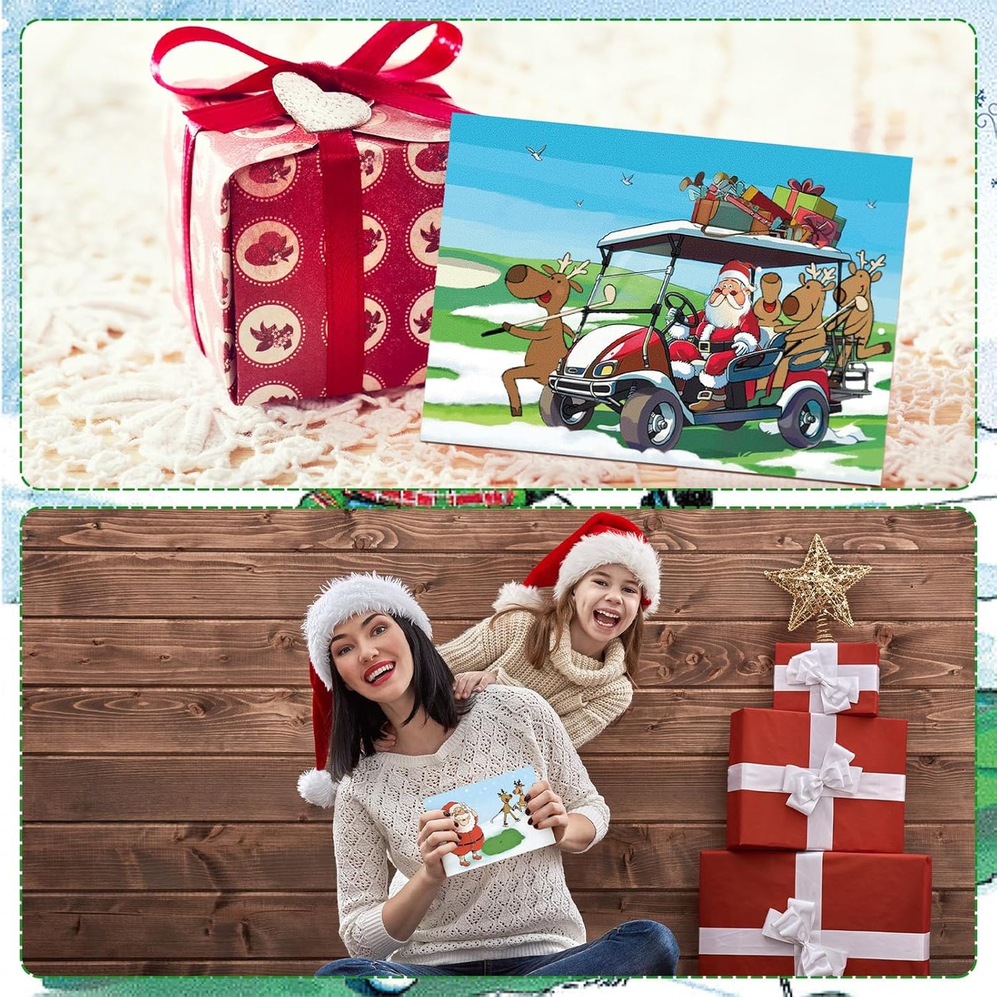 48 Pack Golf Christmas Cards with Envelopes Funny Holiday Golf Cards 7 x 5 Inches Golf Themed Christmas Cards for Friend Coworker Neighbor