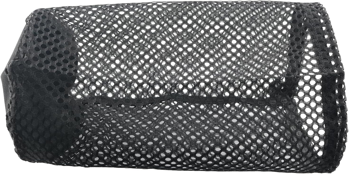 Black Golf Ball Bag - Large Size Holds 48-56 Balls, Pocket Style Nylon Mesh With Locking Drawstring Closure, Breathable Netting Carrying Storage Pouch