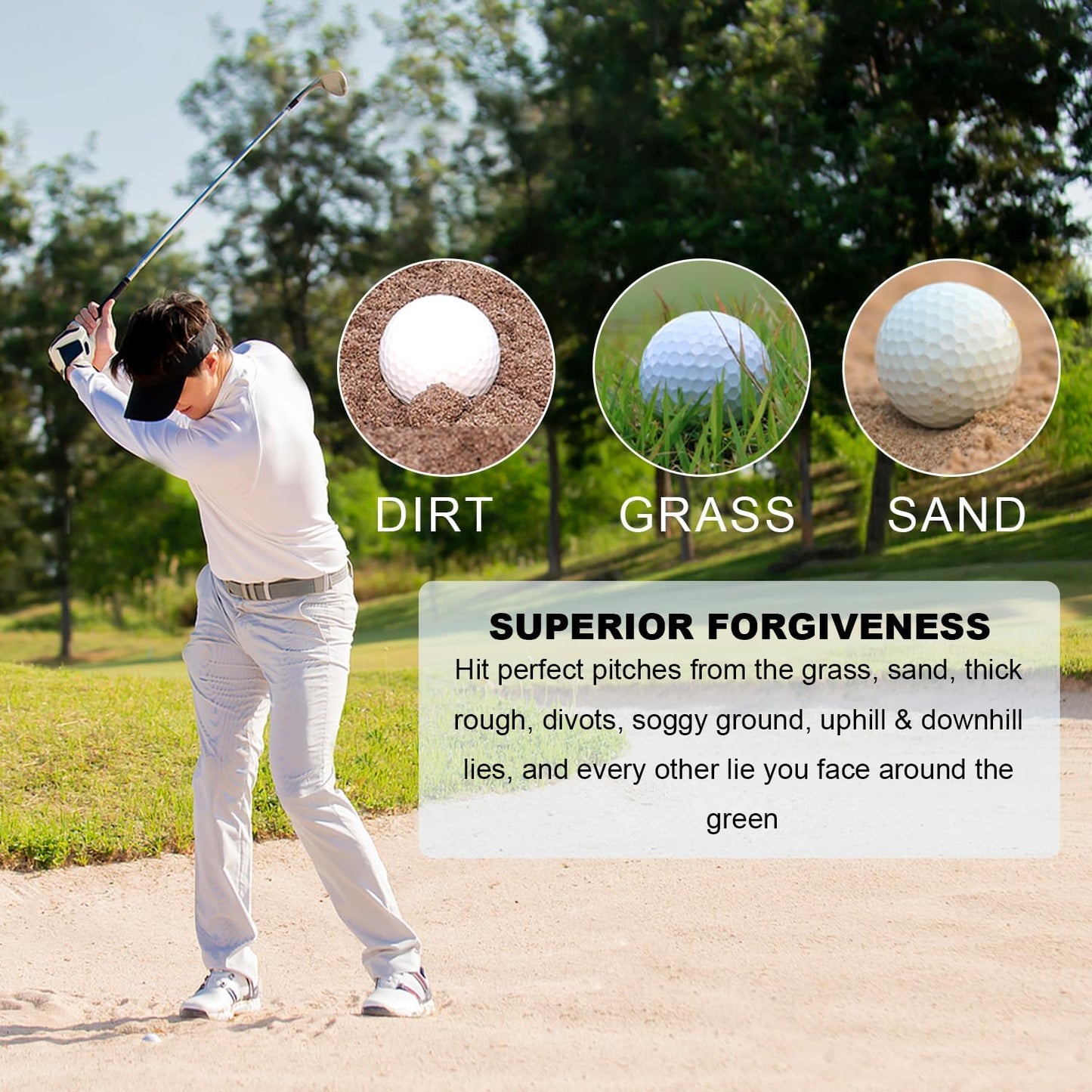 Smart Wedge – Full Face CNC Groove 52/56/60 Degree Golf Wedges for Men,Solid Shots, No Chunking for All Lies,Low CG Design for Bunker Shots