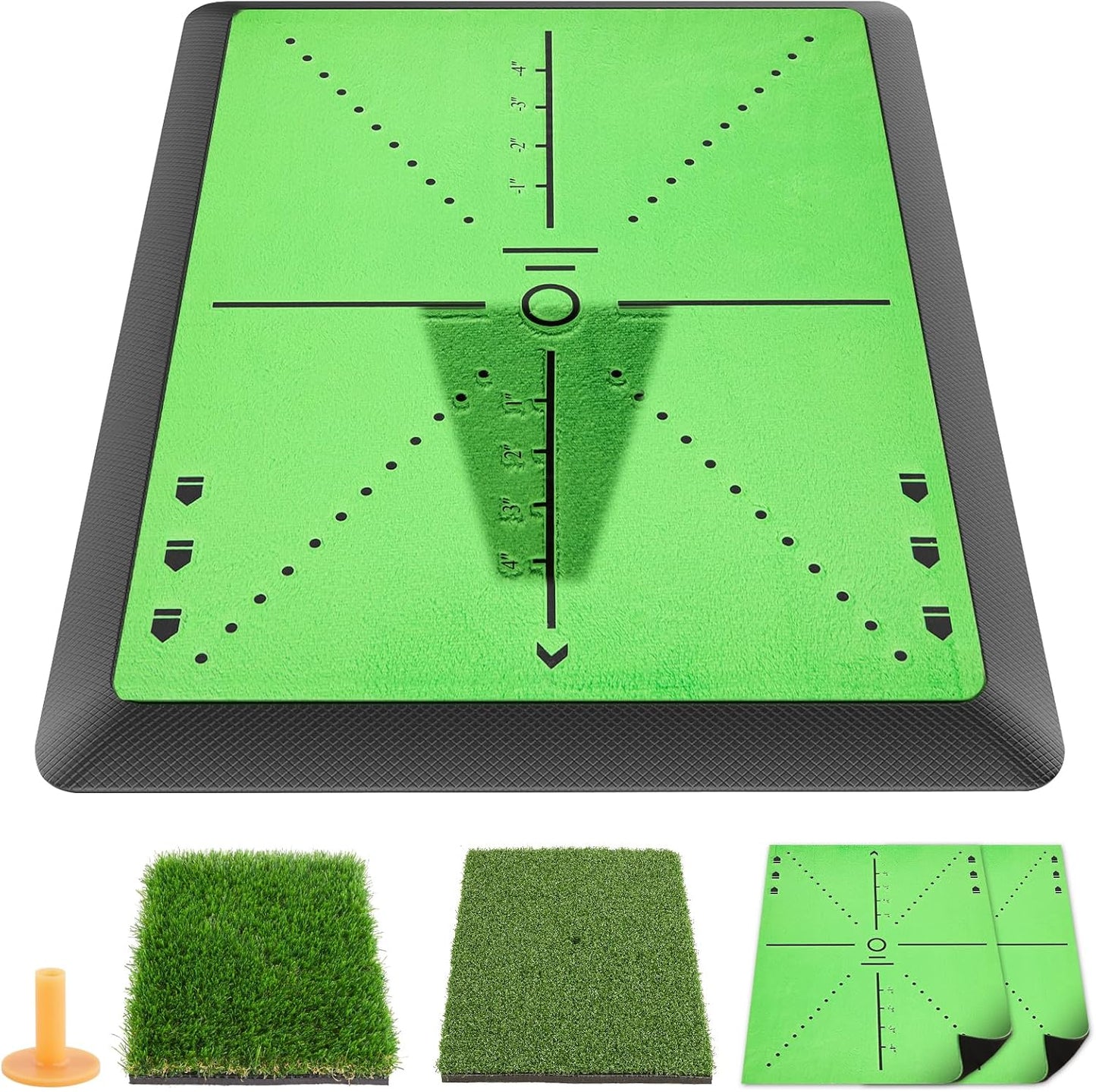 Golf Hitting Mat with Swing Path Tracer – Durable Golf Practice Mat for Indoor/Outdoor Use, Driving & Chipping Training – Golf Training Aid and Gift for Men & Women