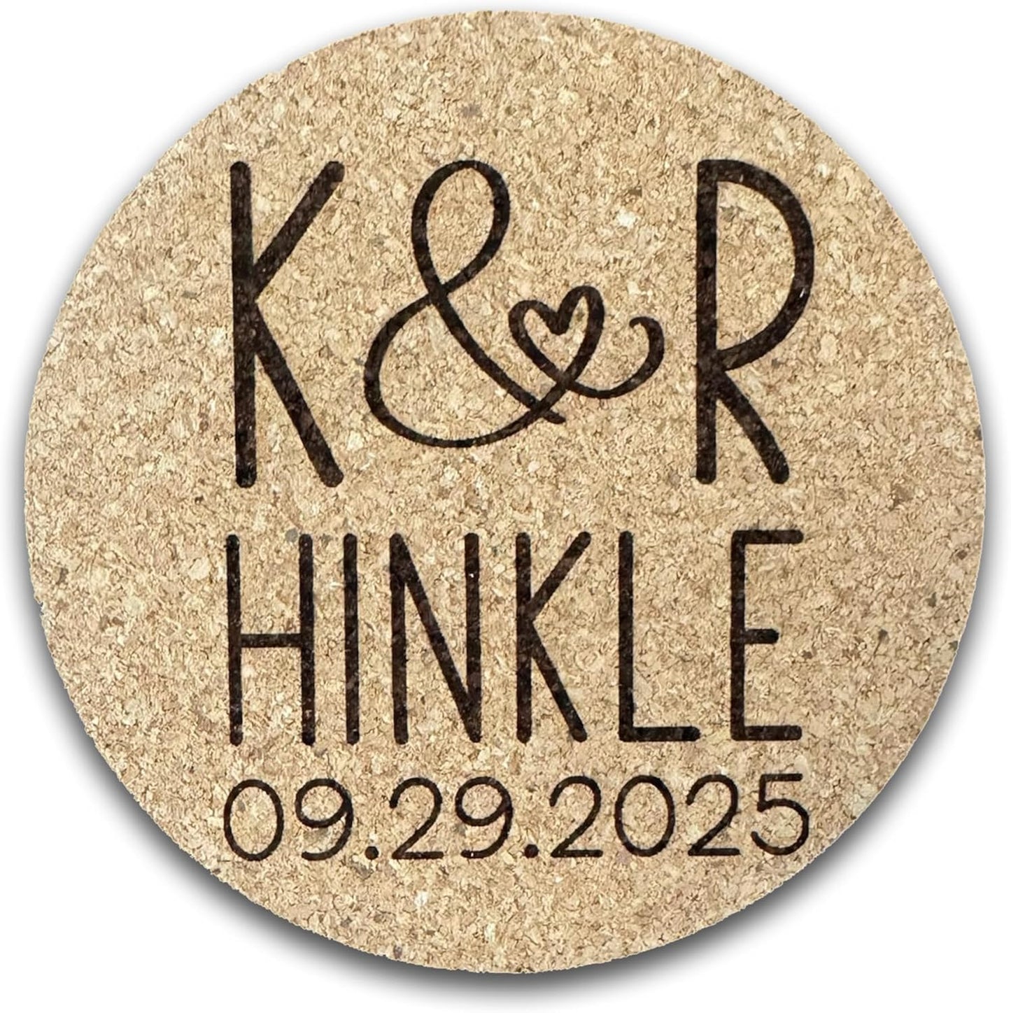 Set of 30-100 Personalized Cork Coasters | Rustic Wedding Coaster Favors | Custom Engraved Cork Coaster Set | CC108