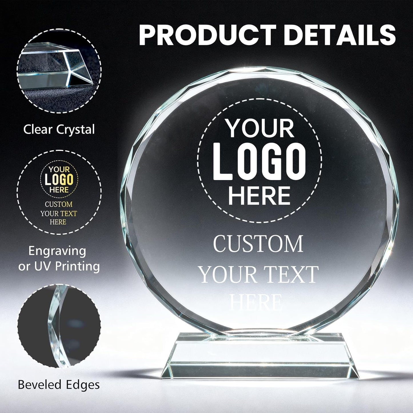 Personalized Trophy Award - Custom Crystal Awards and Trophies - Plaques Personalized Engraved - Thank You Gifts - Employee Appreciation Gifts for Cowokers, Recognition, Sports