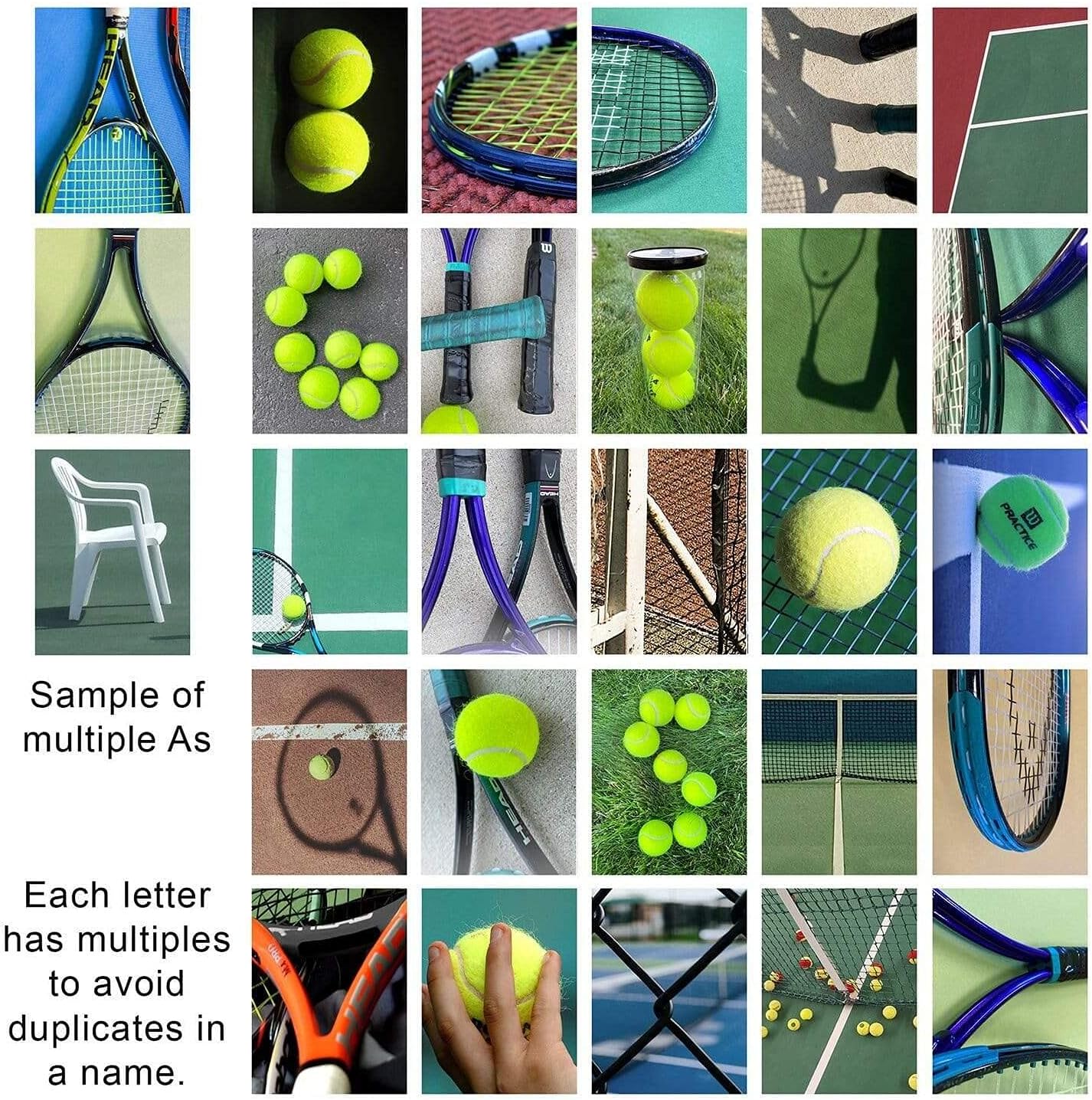 Personal-Prints TENNIS Personalized Décor or Gift for the Tennis Player, Coach, Tournament Champion, or Fan | Customized Tennis Name Wall Art Gift (10"x30" Stretched Canvas)