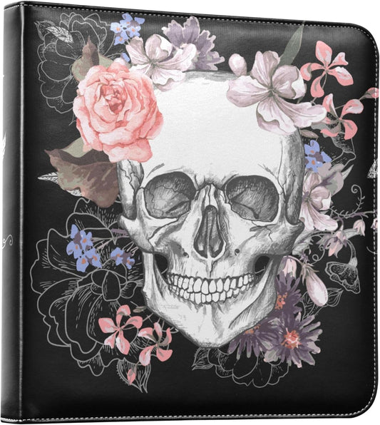 Fisyme Flower Skull Photo Album Self Adhesive DIY Scrapbook Album for 2x3 4x6 5x7 6x8 Picture 20 Pages Memory Book for Family Wedding