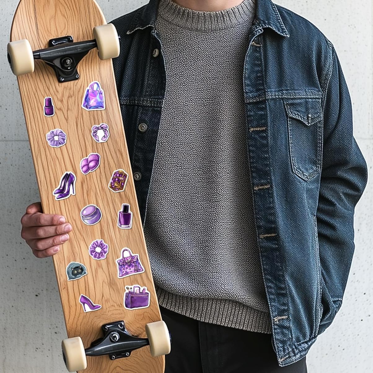 108 PCS Purple Aesthetic Vinyl Stickers for Girls Teens, Waterproof Cute Lavender Stickers Pack for Laptop, Water Bottle, Phone, Skateboard, Trendy Decorations and Gifts