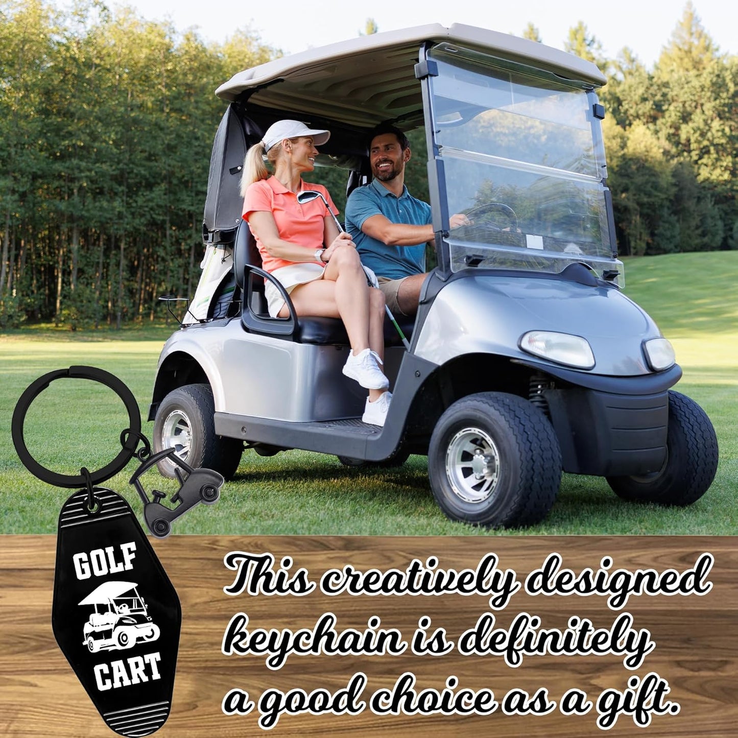 Golf Cart Keychain for Women Men - Keys To The Golf Cart Accessories Retro Metal Keychains for Golf Lovers Players