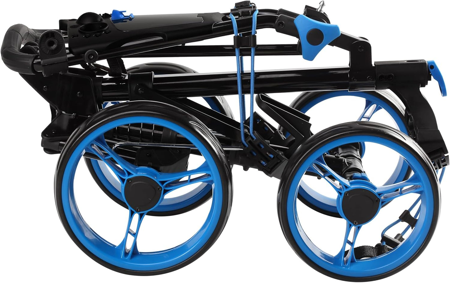 Folding Golf Push Cart 4 Wheel with Foot Brake – 1-Second Open & Close Golf Bag Cart, Adjustable Handle, Ball-Bearing Wheels, Lightweight Aluminum Frame, Umbrella Holder Included