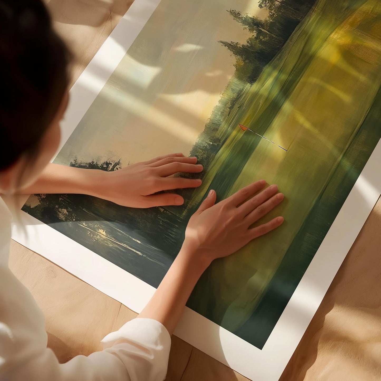 Vintage Golf Course Premium Giclee Fine Art Prints - Antique Style Golf Course Painting Posters, Golf Wall Art, Aesthetic Golfing Poster for Home Office Decor, Ready to Frame