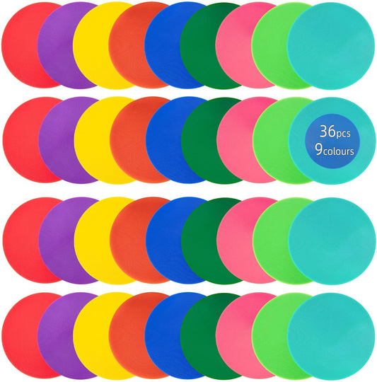 Spot Markers 9 Inch 10 Inch Non Slip Rubber Floor Markers Flat Field Cones Poly Dots for Soccer Basketball Sports Speed Agility Training and Drills