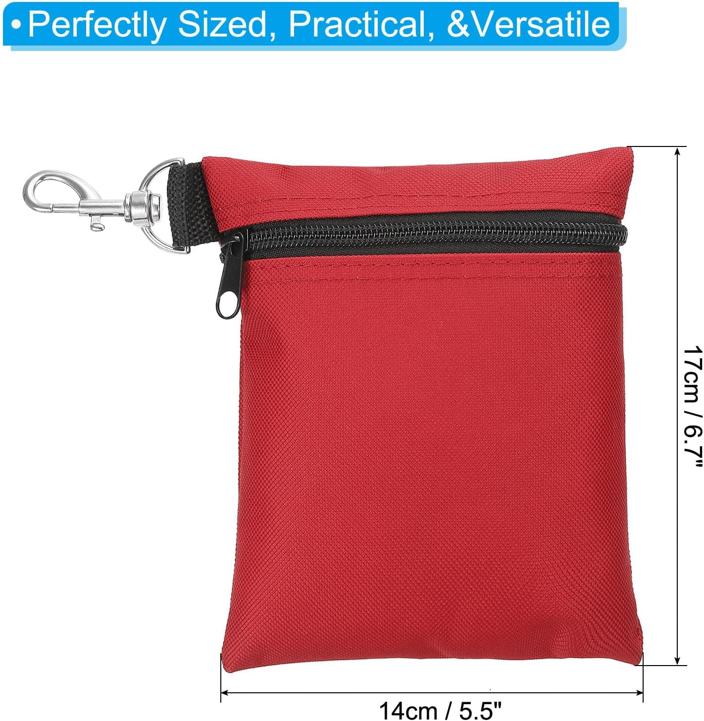 PATIKIL Golf Tee Pouch, Zipper Golf Ball Bag with Metal Lobster Claw Clip for Men Women Valuables Holder