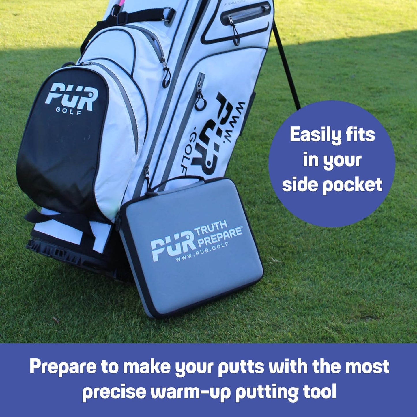 Golf Putting Trainer: Pur Truth Replaces 8 Most Used Golf Putting Aids - Premium Mastery System - Perfect Eyeline Accuracy, Stroke Path, Length and Arc. Precise Square Face Training.