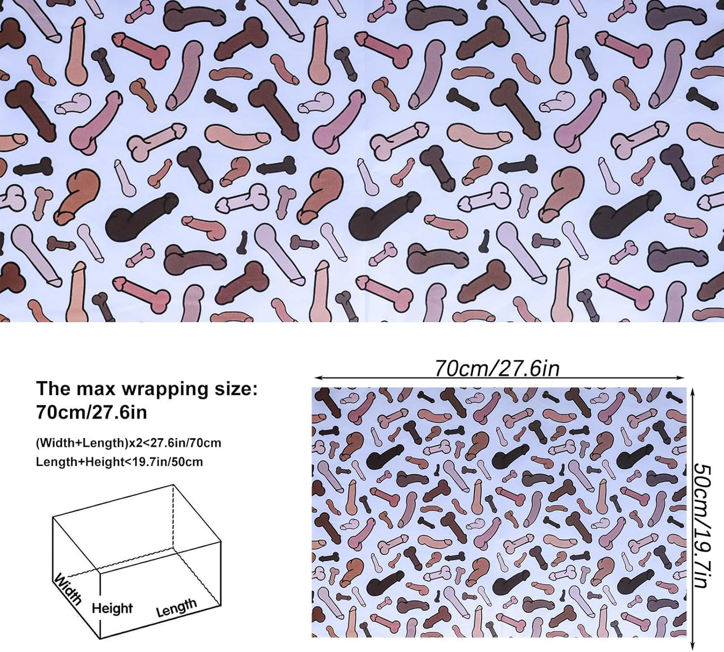 Dtiafu Funny Wrapping Paper for Women Men - 8 Sheets Rude Gift Wrapping Paper for Birthday Bridal Shower Anniversary - 20 x 28inch Per Sheet