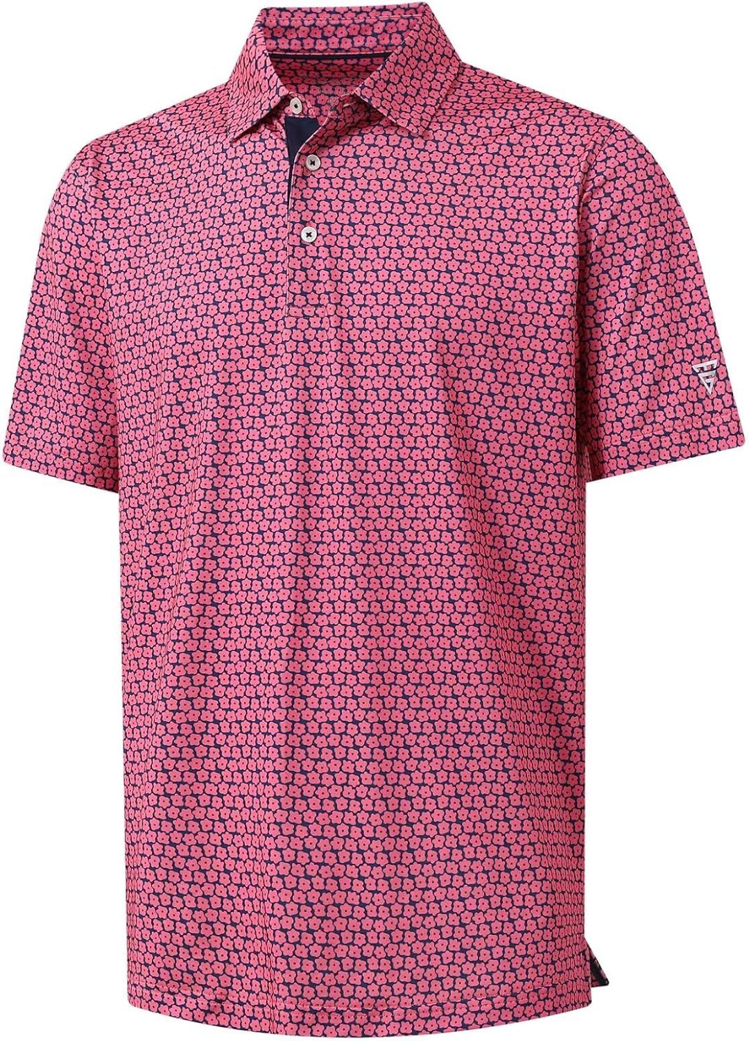 M MAELREG Mens Golf Shirt Short Sleeve Dry Fit Print Moisture Wicking Performance Patterns Collared Polo Shirt