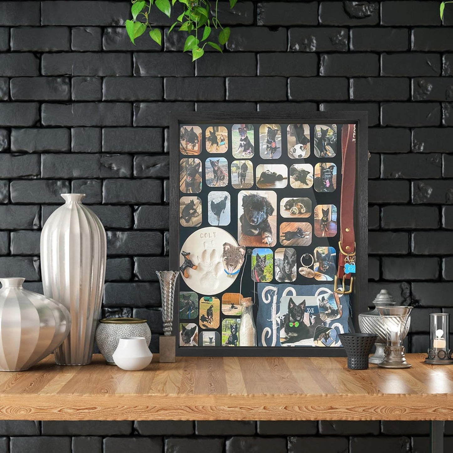 GraduatePro Graduation Shadow Box Frame 16x20 Display Case with Linen Back, Plexiglass Window Door with Hinge, Picture Frame Wedding Bouquet Memorabilia Medals Photos Memory Box for Keepsakes Black