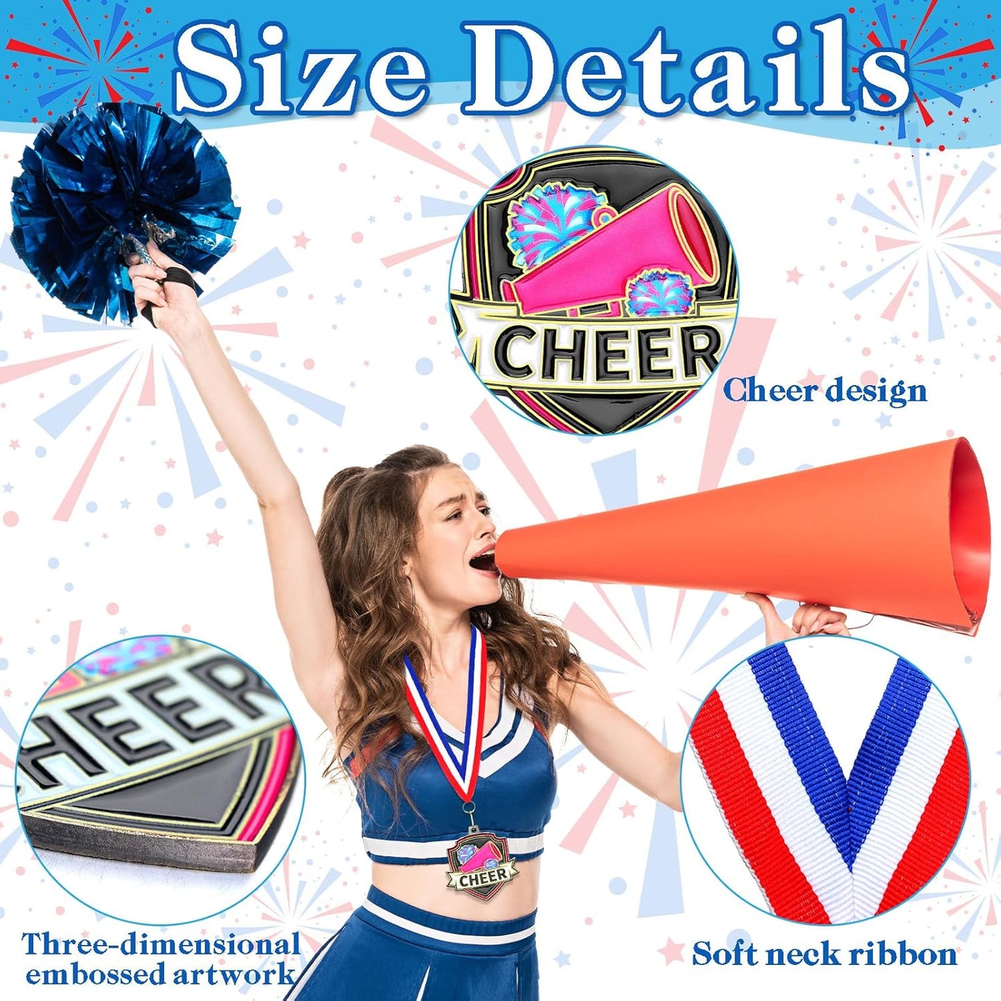 10/20 /30/40 Pcs Award Medals Bulk Sports Medals with Neck Ribbons 2.4 Inch Winner Award Trophy Prize Gift for Sports Themed Party Favors Tournaments School Match