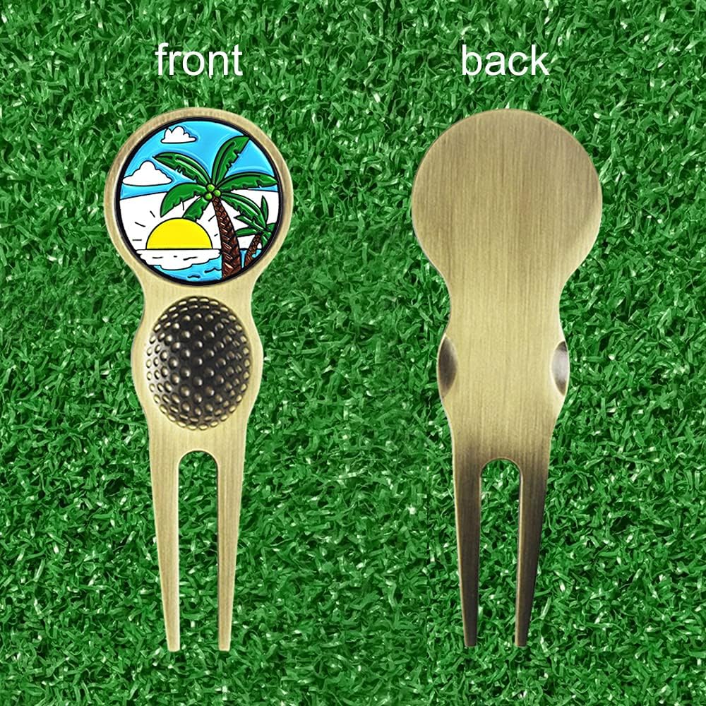 Golf Divot Repair Tool with Removeable Golf Ball Marker Golf Gift for Men Women