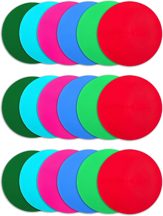 Poly Spot Markers 9 inch Non-Slip Rubber Agility Markers Flat Field Cones Floor Dots for Football, Soccer, Basketball Training Markers, School Activities, Exercise Drills, Social Distancing