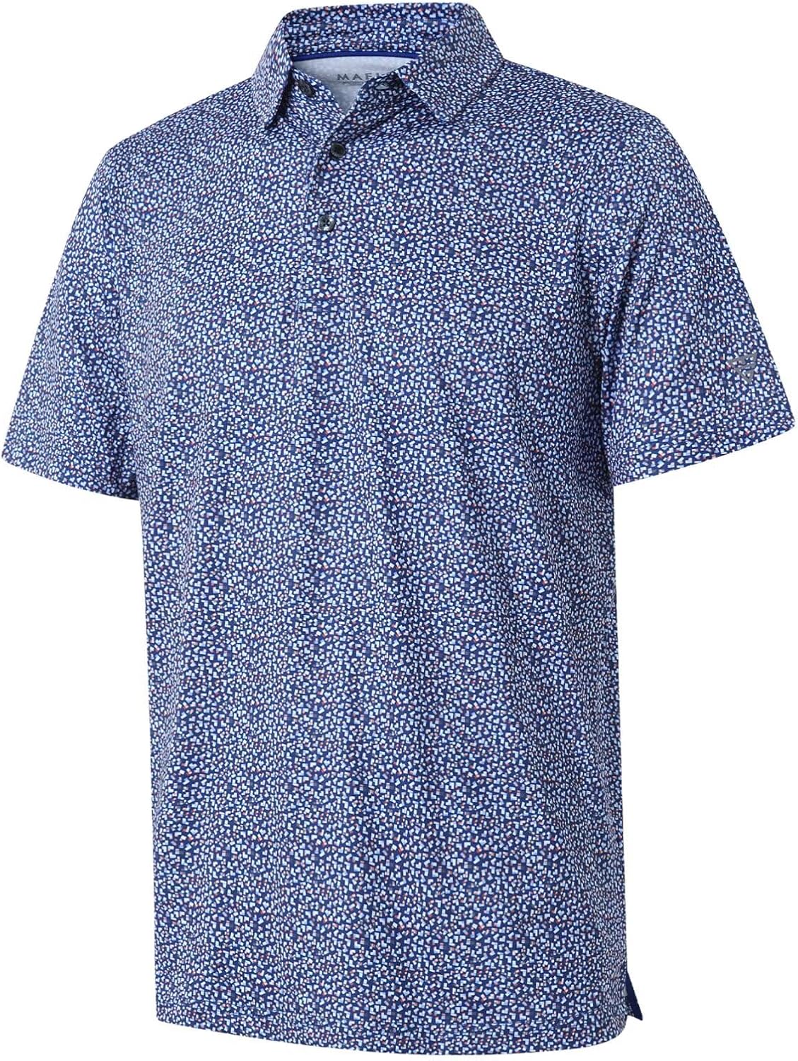 Golf Shirts for Men Dry Fit Short Sleeve Print Performance Moisture Wicking Polo Shirt