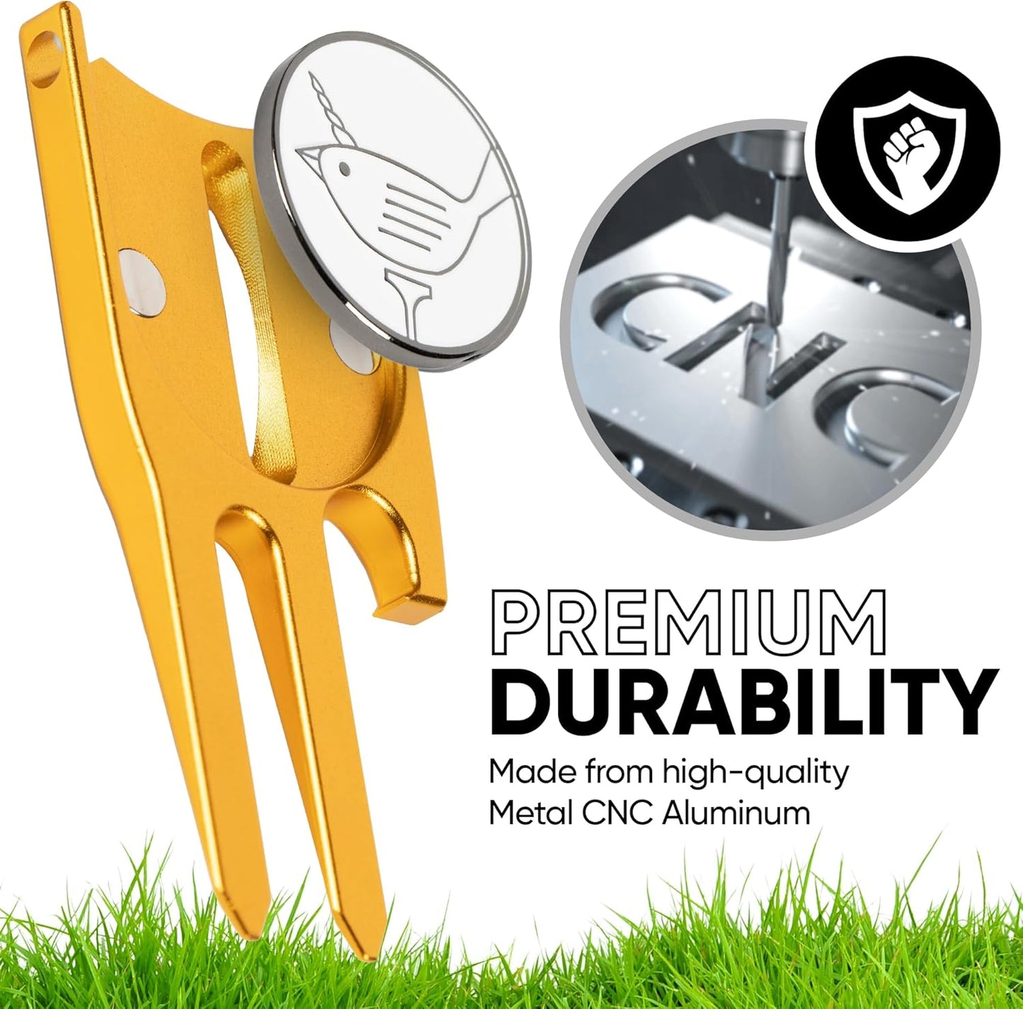 Birdicorn Golf Divot Repair Tool & Golf Ball Marker 6-in-1 Golf Divot Tool